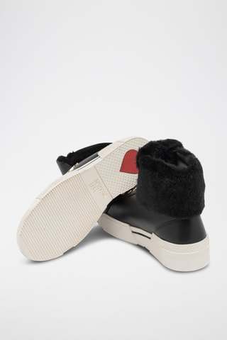 Zapatillas altas de piel - Negro