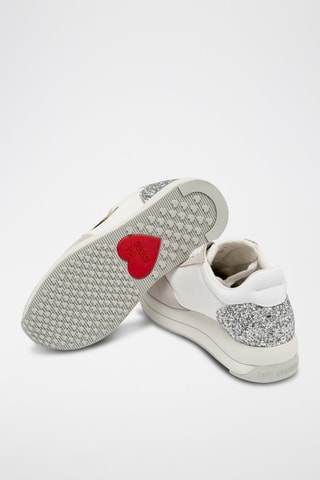 Zapatillas de piel con plataforma - Blanco