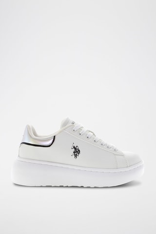 Zapatillas con plataforma Meghan - Blanco y plateado