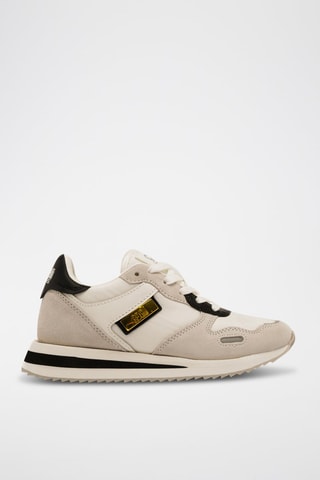 Zapatillas de nobuk - Beige y negro