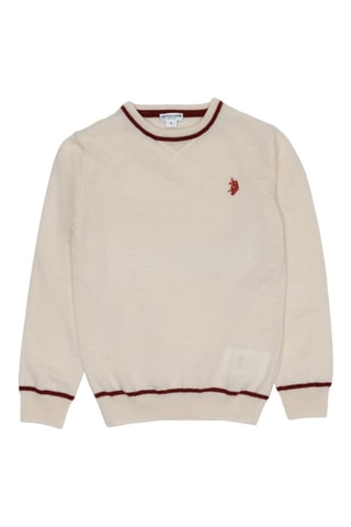 Jersey de lana - Crudo y burdeos