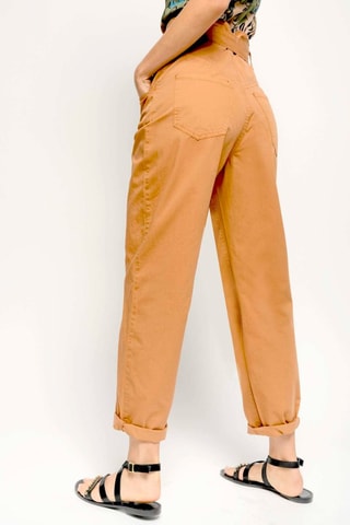 Pantalón 7/8 de tiro alto - Camel
