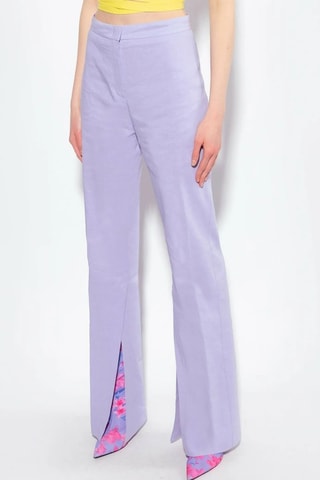 Pantalón flare de lino - Malva