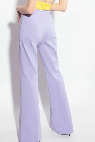 Pantalón flare de lino - Malva