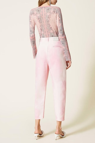 Pantalón recto de tiro alto - Rosa