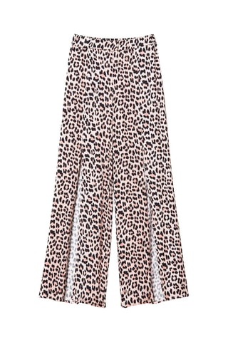 Pantalón palazzo - Beige y rosa