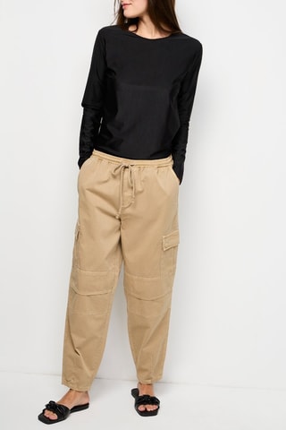 Pantalón recto - Beige