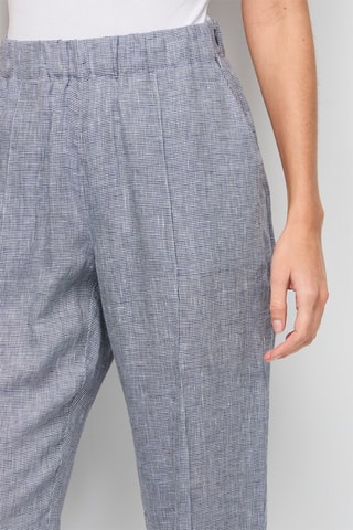 Pantalón recto de lino - Negro y crudo