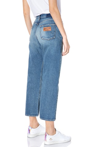 Calças de ganga com cintura subida Tapered Zanha - Azul