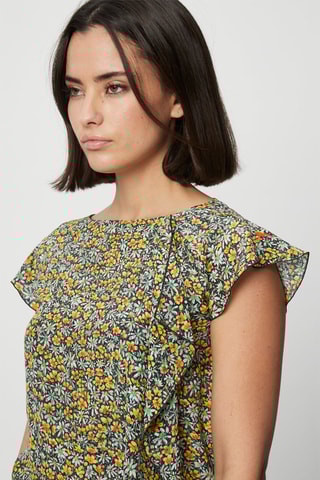 Top de seda - Azul y amarillo - Harmont & Blaine