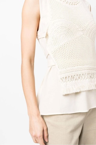 Top efecto doble prenda - Marfil