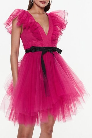 Vestido evasé - Fucsia