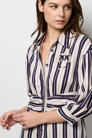 Vestido camisero - Blanco y azul noche