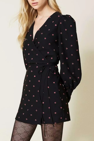 Vestido cruzado - Negro