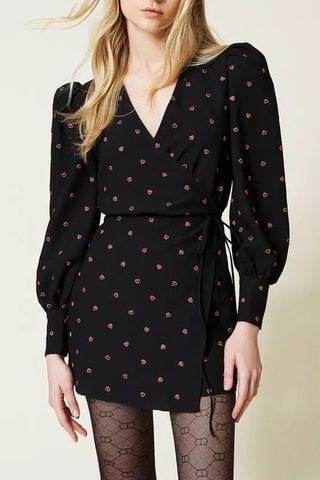 Vestido cruzado - Negro