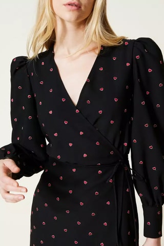 Vestido cruzado - Negro