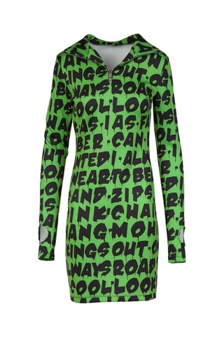 Vestido de tubo con capucha Dazolo - Verde y negro