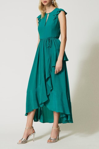 Vestido largo de seda - Verde