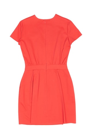 Vestido recto con cinturón - Coral - Emporio Armani