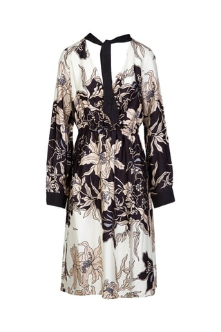 Vestido evasé - Crudo y negro