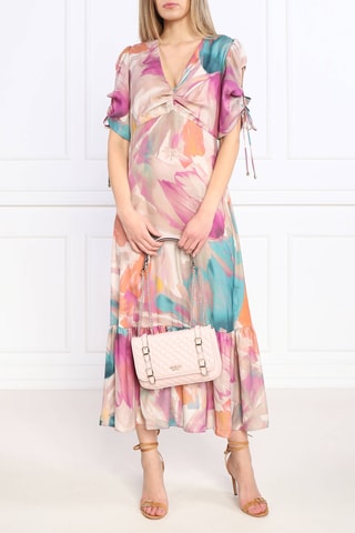 Vestido largo - Beige y rosa