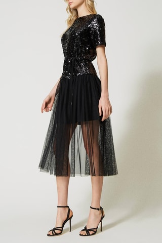 Vestido midi - Negro