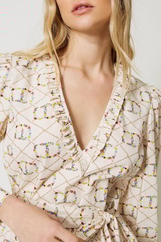 Vestido evasé - Beige