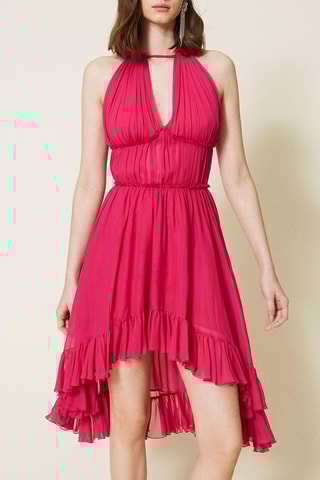 Vestido evasé - Fucsia