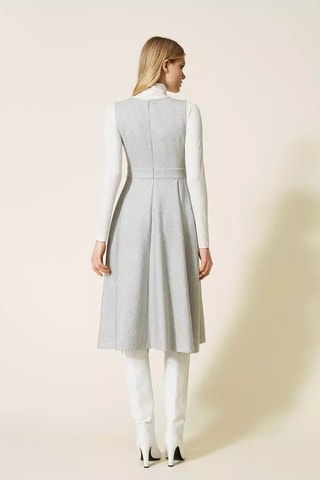 Vestido evasé - Gris claro jaspeado