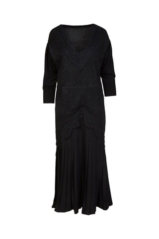 Vestido jersey de lana y cachemir - Negro