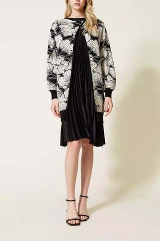 Vestido efecto doble prenda - Negro