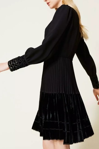 Vestido bimateria - Negro