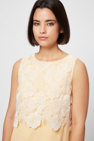 Vestido recto bimateria - Salmón y crudo - Harmont & Blaine