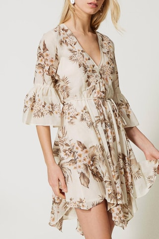 Vestido evasé - Beige