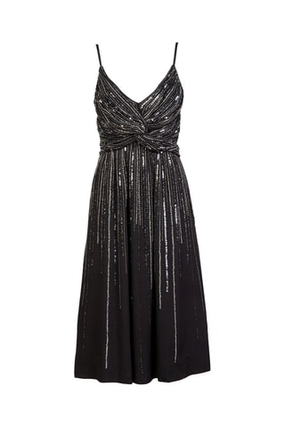 Vestido midi - Negro y plateado