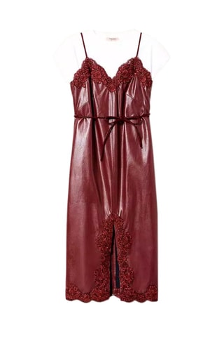 Vestido midi y camiseta - Burdeos