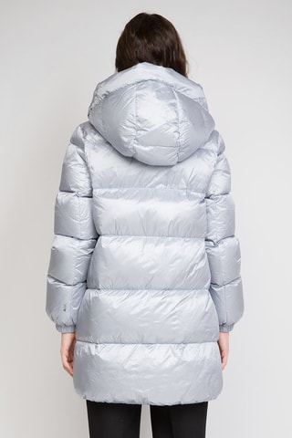 Doudoune longue à capuche - Gris