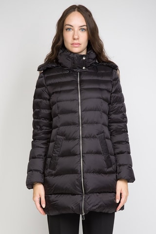Anorak largo con capucha - Negro