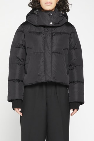 Anorak corto con capucha - Negro