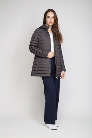 Anorak largo con capucha - Gris