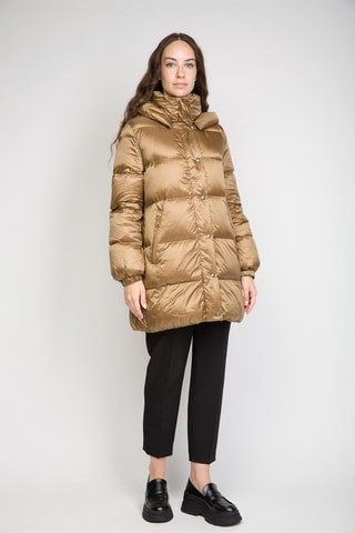 Anorak largo con capucha - Marrón