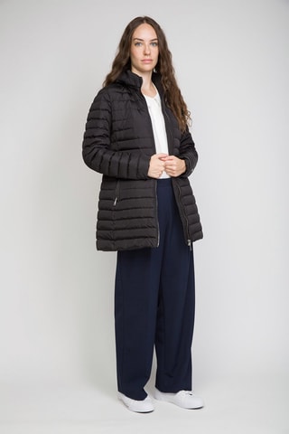 Anorak largo con capucha - Negro