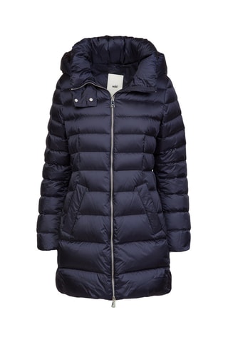 Blusão comprido com capuz - Azul-marinho