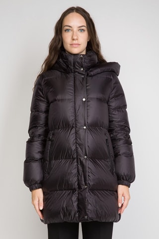 Anorak largo con capucha - Negro