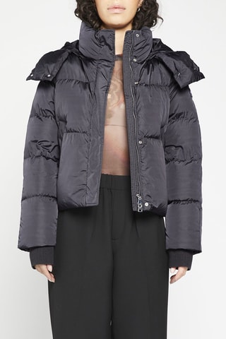 Anorak corto con capucha - Antracita