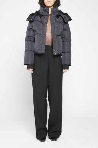 Anorak corto con capucha - Antracita