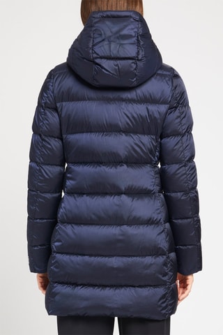 Anorak midi con capucha - Azul noche