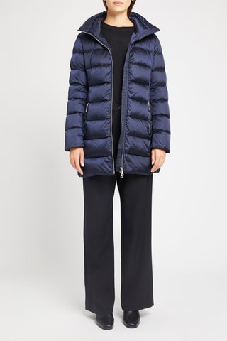 Anorak midi con capucha - Azul noche