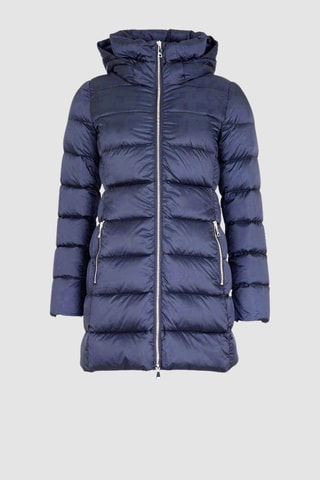 Anorak midi con capucha - Azul noche