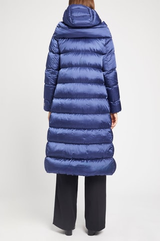 Lange Gewatteerde Jas Blauw